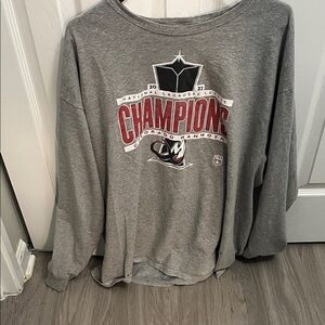 Fruit of the Loom Gray Graphic Long Sleeve Shirt